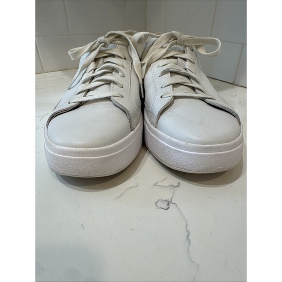 Women Kizik Vegas White Leather Platform Shoes Lace Up Sneakers Mens 6.5 / Womens 8 W